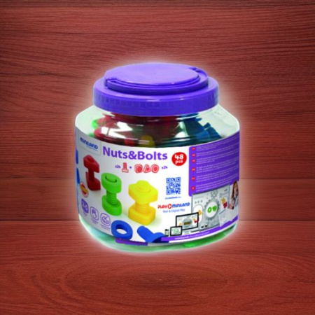 Набор для развития моторики Винты и гайки Nuts & Bolts (48 элементов) в контейнере Miniland