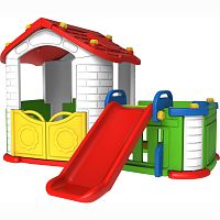 Игровой домик с забором и горкой Toy Monarch