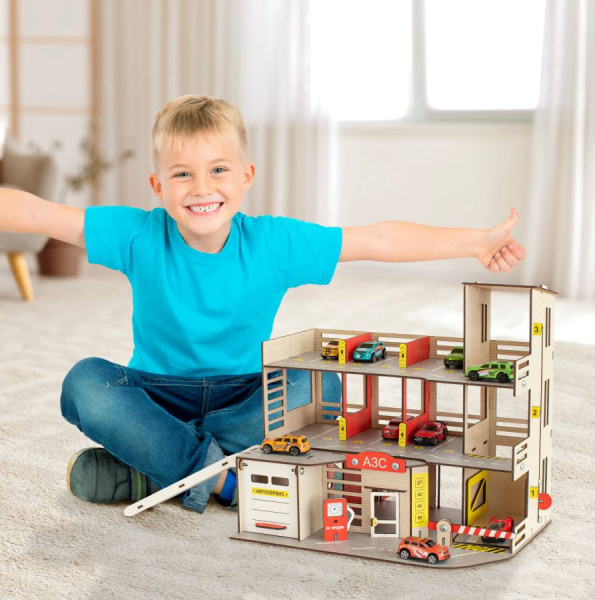 Парковка деревянная с автосервисом M-WOOD