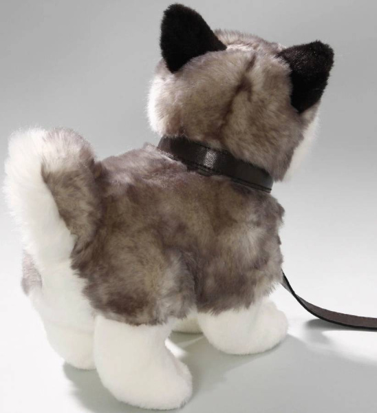 Игрушка мягкая Хаски стоящая 23 см с поводком LEOSCO