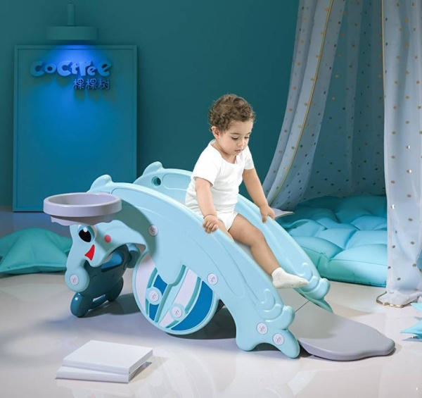 Горка-качалка 2 в 1 Дельфин ментол Perfetto Sport