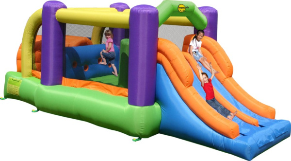 Надувной батут с горкой ПОЛОСА ПРЕПЯТСТВИЙ Happy Hop