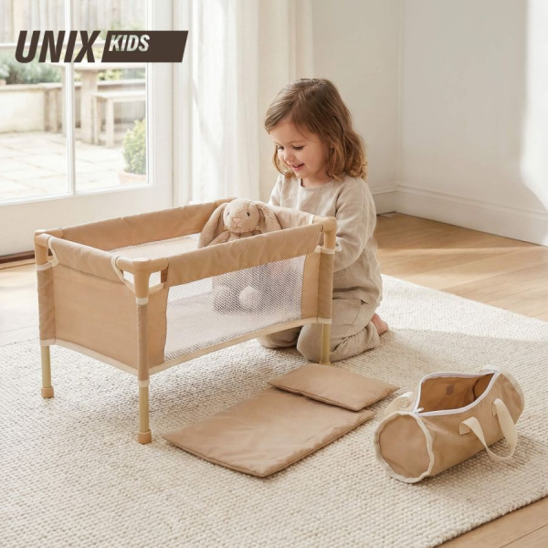 Кроватка кукольная UNIX Kids Doll бежевая