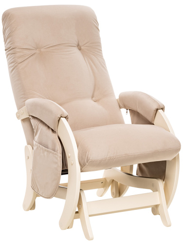 Кресло для мамы (глайдер) для кормления Milli Smile с карманами дуб шампань Velutto 18