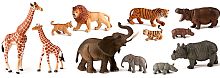 Набор фигурок Животные Африки с детенышами, 12 фигурок Miniland