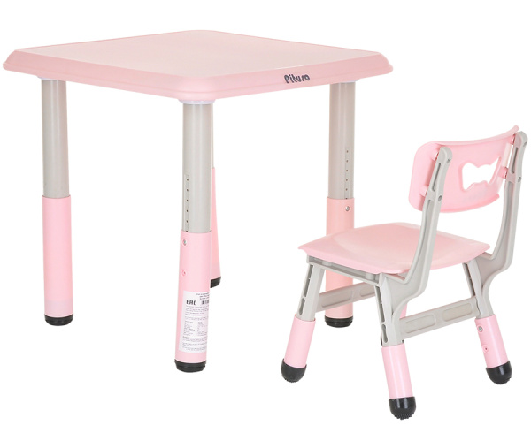 Растущие столик со стульчиком розовый Pituso