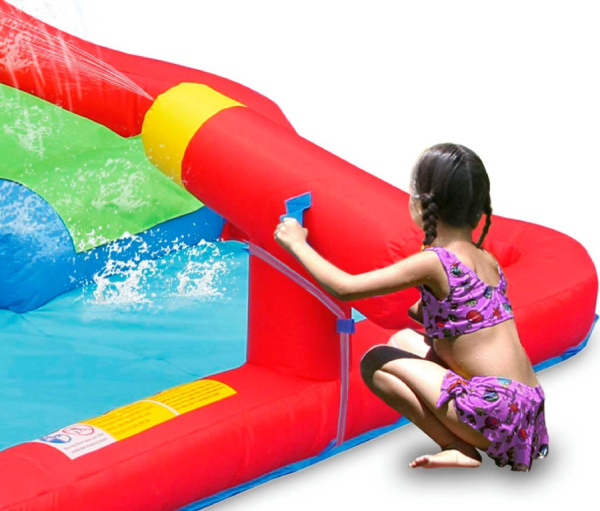 Надувной батут с горкой Скольжение Happy Hop