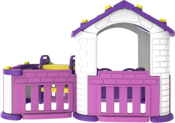 Игровой домик с забором и горкой Toy Monarch