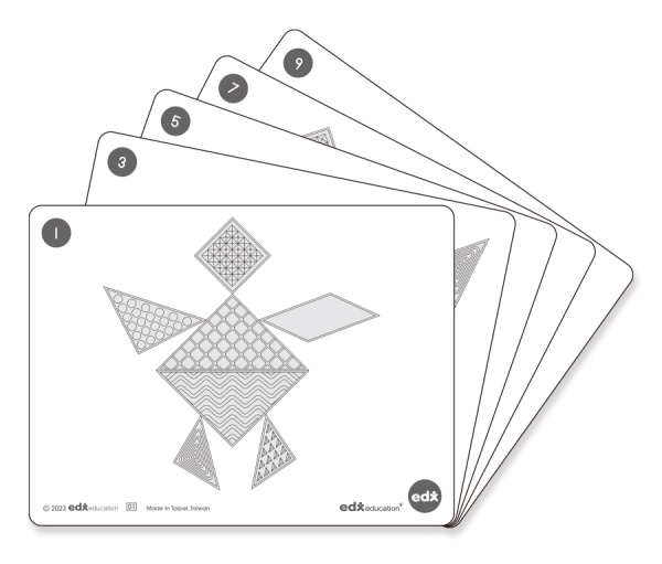 Танграм тактильный из эко-пластика, 35 деталей с карточками EDX Education