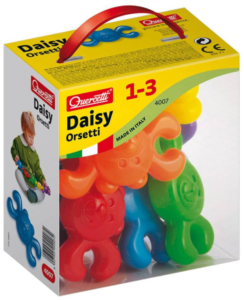 Конструктор для малыша Цепочка Мишки 10 деталей Quercetti