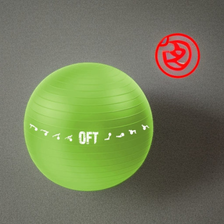 Мяч гимнастический 65 см зеленый с насосом