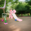 Горка Жирафик с баскетбольным кольцом розовая