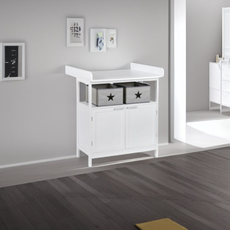 Пеленальный комод с шкафчиком Hamburg белый Roba