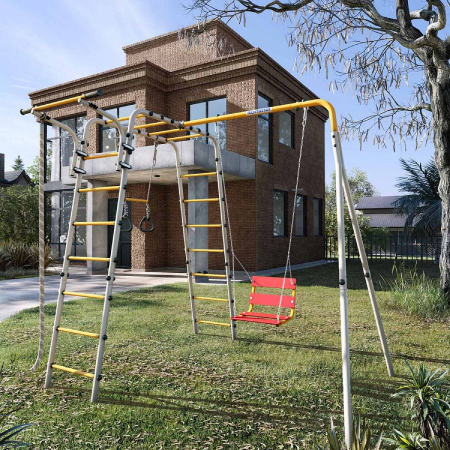 Дачный комплекс Весёлая лужайка-2 + качели ЦЕПНЫЕ Romana