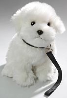 Игрушка мягкая Собачка Мальтезе 27 см с поводком LEOSCO