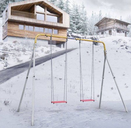 Качели двойные + качели ФАНЕРНЫЕ Romana