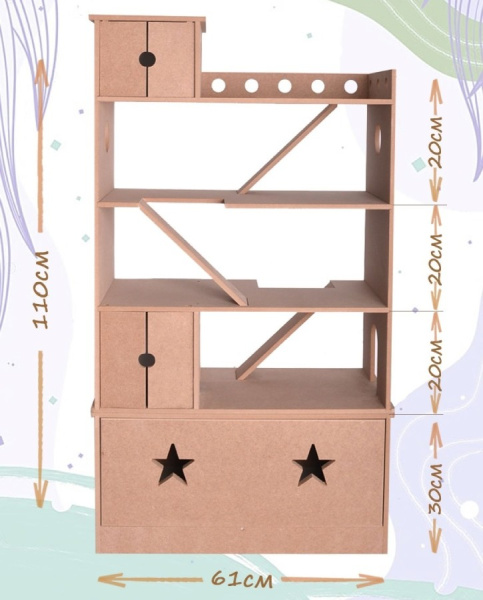 Автопарковка с вертолетной площадкой и ящиком без окрашивания PeMa kids