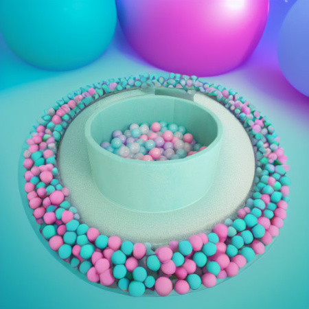 Сухой бассейн с шариками Airpool (бирюзовый с розовыми шариками)