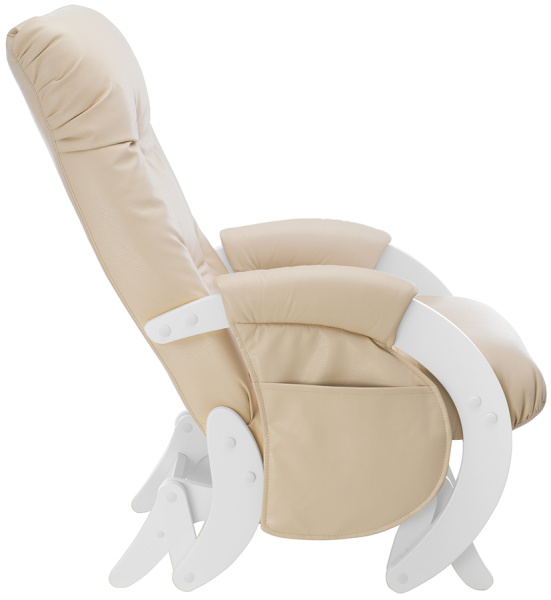 Кресло для мамы (глайдер) для кормления Milli Smile с карманами дуб молочный Polaris Beige экокожа
