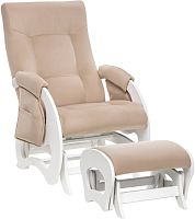 Комплект для кормления Кресло-глайдер Milli Ария и пуф (молочный дуб, ткань V18)