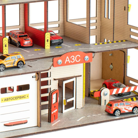 Парковка деревянная с автосервисом M-WOOD