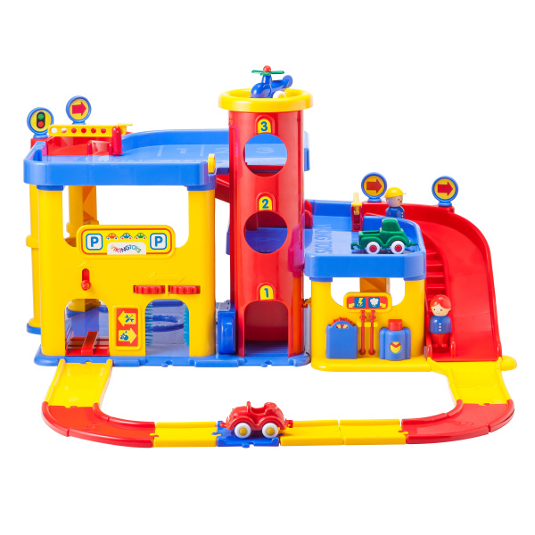 Гараж 3-х уровневый с лестницей, дорогой и машинками