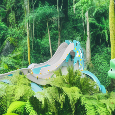 Горка Дино зеленая