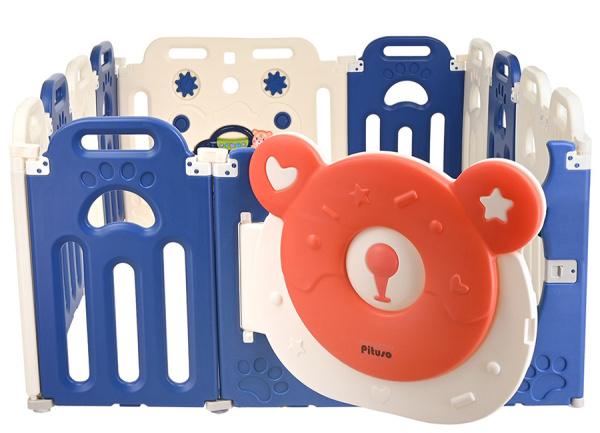 Детский манеж-ограждение Топтыжка синий/белый Pituso