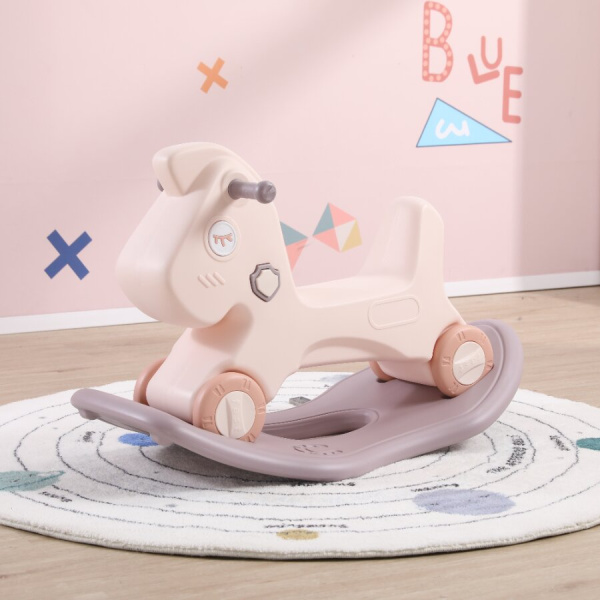 Лошадка-качалка-беговел UNIX Kids розовая