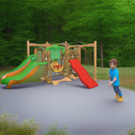 Горка с качелями МЕДВЕЖАТА Family