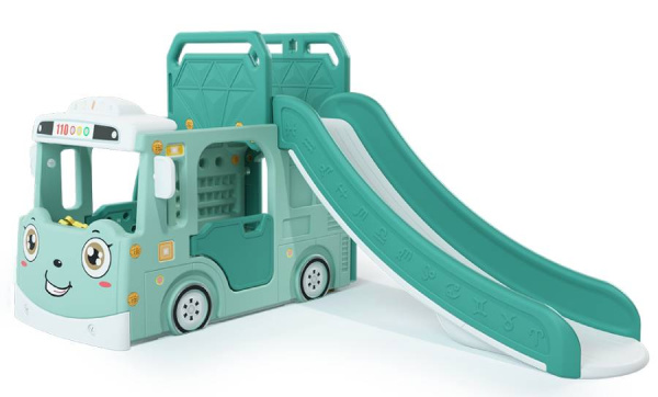 Горка с игровой зоной Автомобиль ментол Perfetto Sport