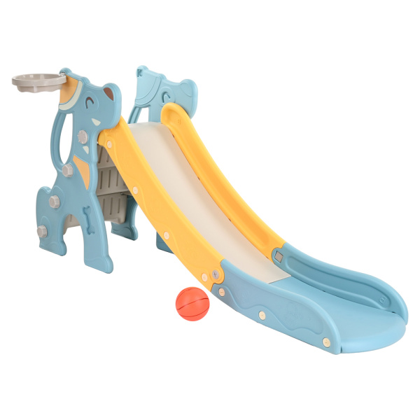 Горка Догги с баскетбольным кольцом голубая