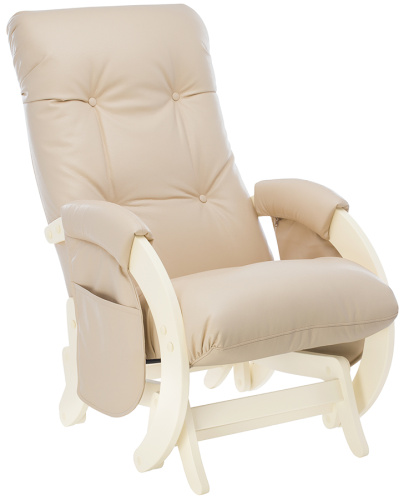 Кресло для мамы (глайдер) для кормления Milli Smile с карманами дуб шампань Polaris Beige экокожа