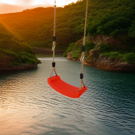 Качели подвесные Лодочка красные