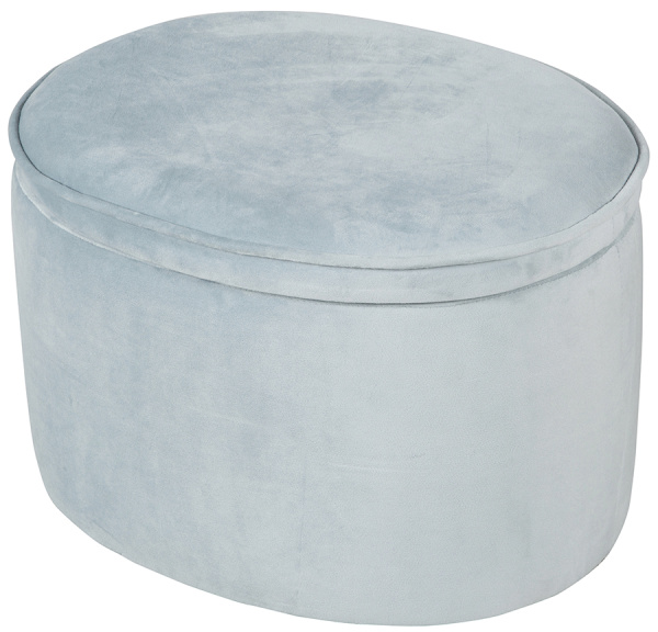 Детский велюровый овальный пуфик Lil Sofa голубой Roba