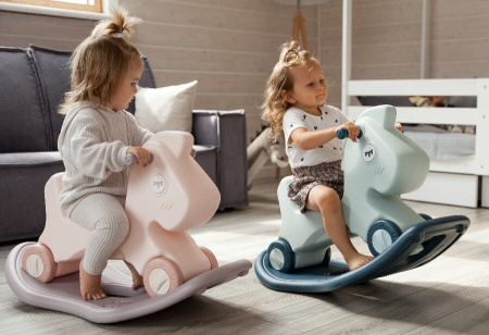 Лошадка-качалка-беговел UNIX Kids розовая