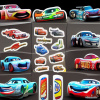 Объемные наклейки ТАЧКИ, 9 штук EuroKoop