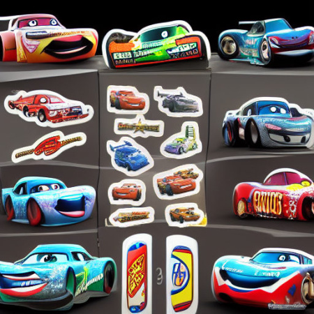 Объемные наклейки ТАЧКИ, 9 штук EuroKoop