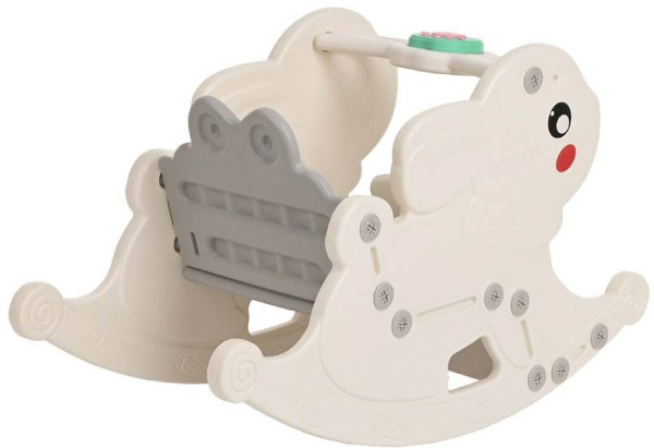 Качалка Зайка белый, со звуком Pituso