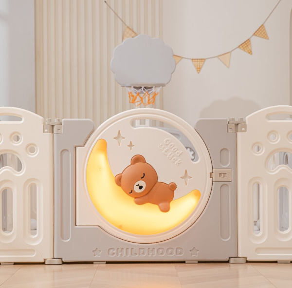 Манеж UNIX Kids DeLuxe Grey 150x180 cм, с баскетбольным кольцом и ковриком