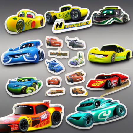 Объемные наклейки ТАЧКИ, 9 штук EuroKoop