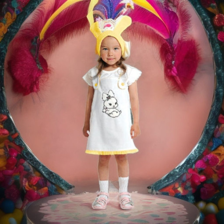 Зайка бело-желтая 104 см Батик