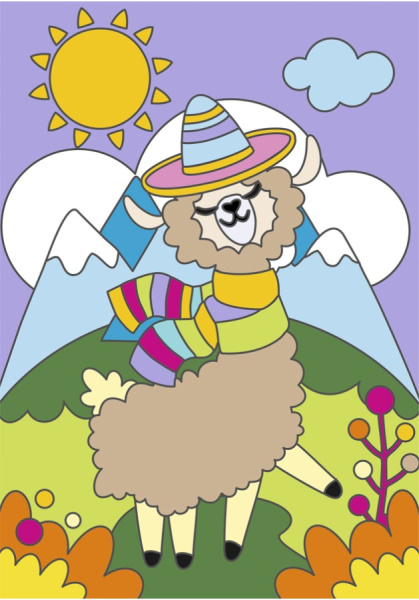 Картина по номерам для малыша Прелестная альпака LORI