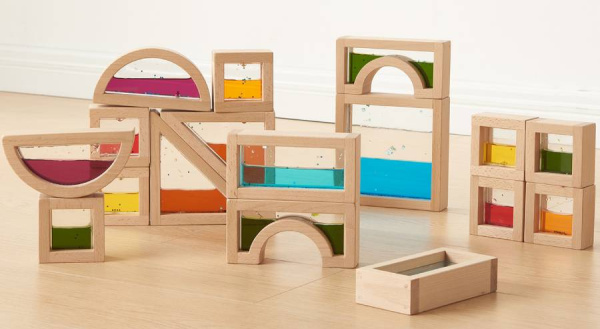 Сенсорные блоки деревянные с жидкостью 18 штук Masterkids