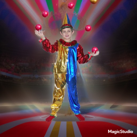 Карнавальный костюм Клоун блестящий, рост 130-140 Snowmen