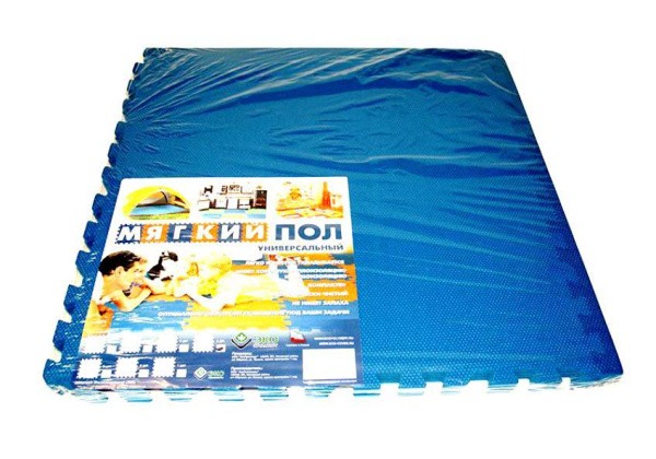 Мягкий пол универсальный 60х60 см синий, 1,5 м2
