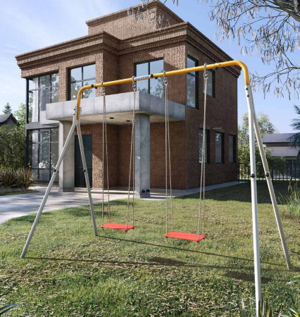 Качели двойные + качели ФАНЕРНЫЕ Romana