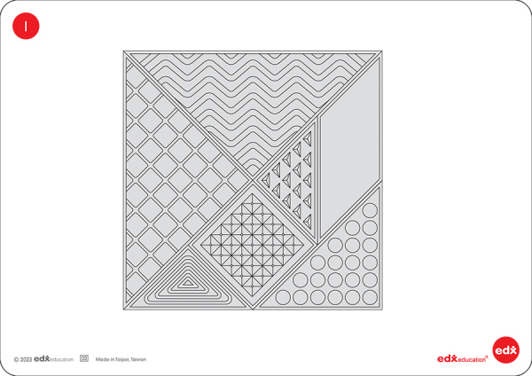 Танграм тактильный, 35 деталей с карточками EDX Education