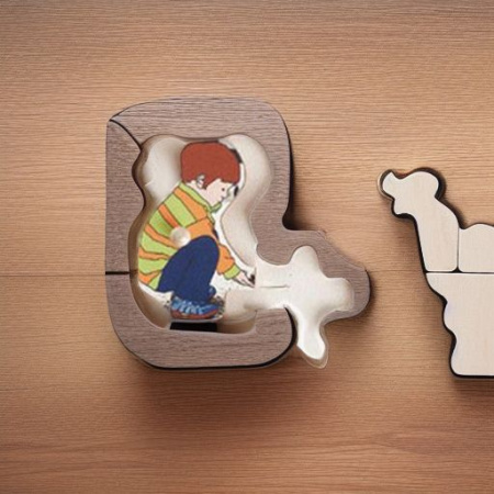 Пазл деревянный РЕБЕНОК И КОЗА Rolf