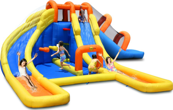 Надувной батут с горкой Мега аттракцион Happy Hop